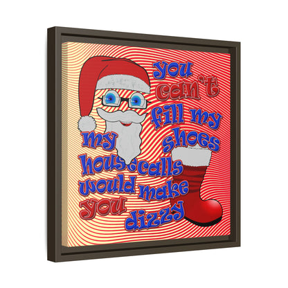 santa's shoes - framed canvas art (yellow-orange wave)