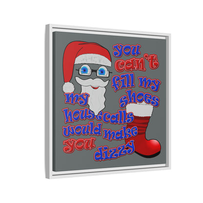 santa's shoes - framed canvas art (dark grey)