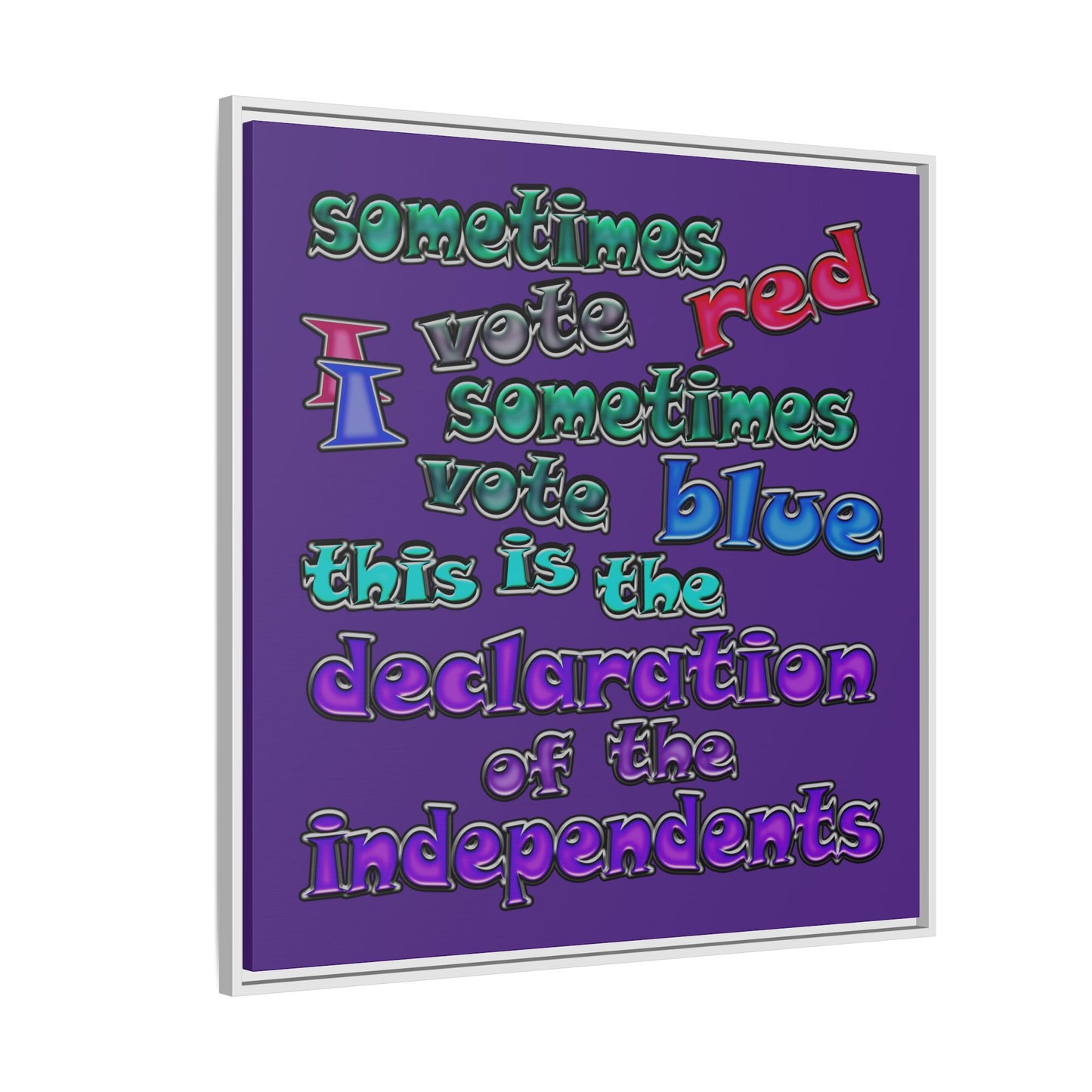 declaration of the independents - framed canvas art (purple)