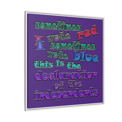 declaration of the independents - framed canvas art (purple)