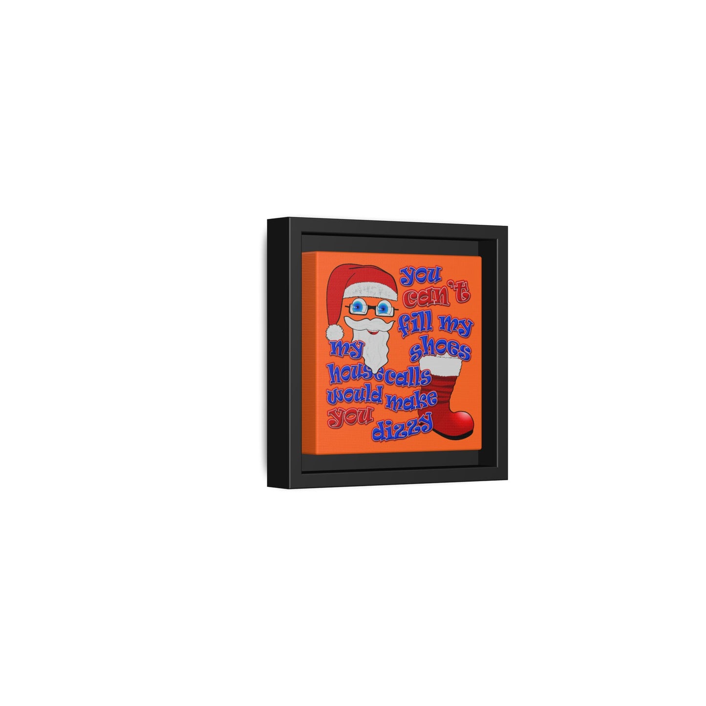 santa's shoes - framed canvas art (orange)