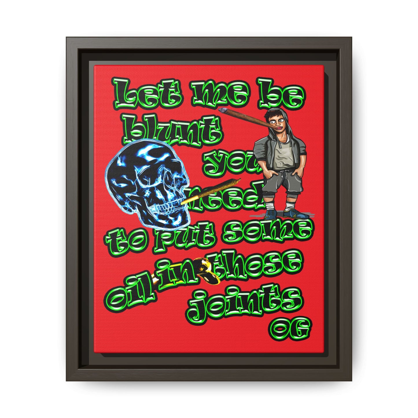 og - framed canvas art (red)