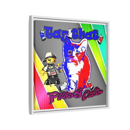 tag that - framed canvas art (rainbow split)