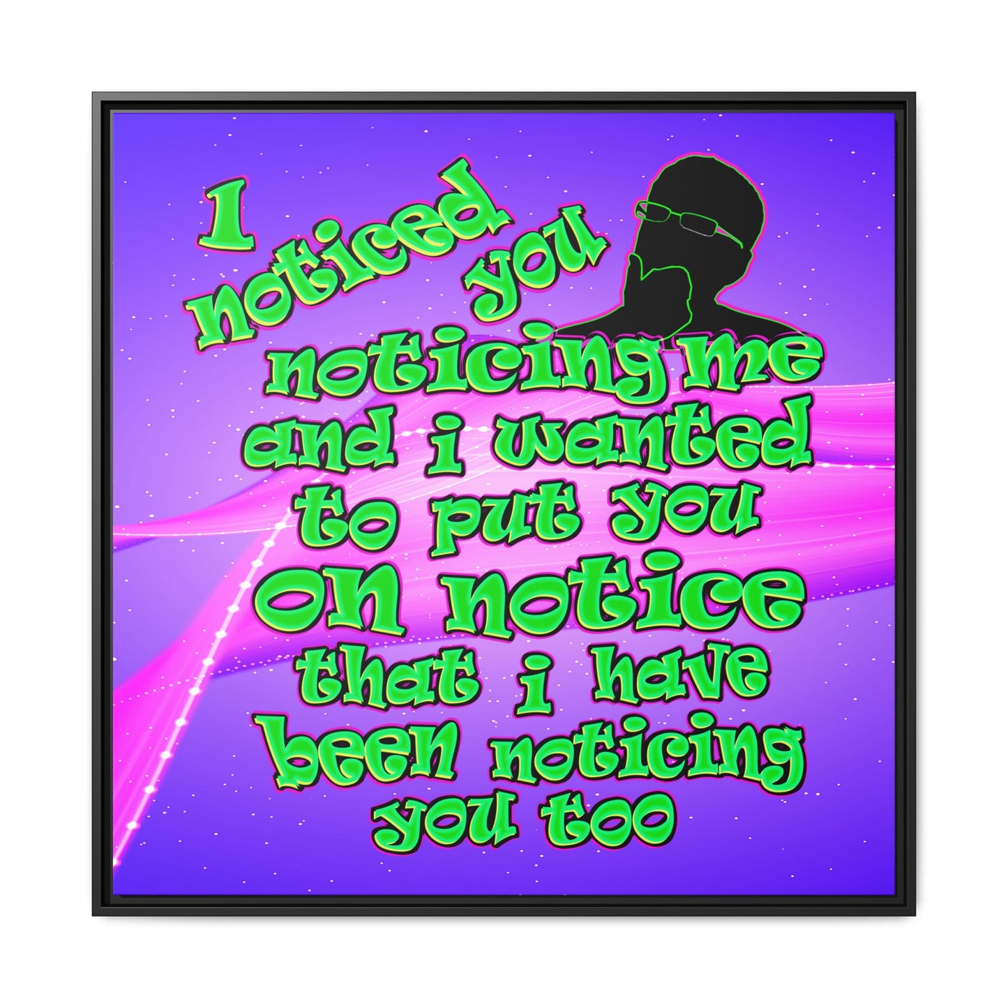 noticed you noticing - framed canvas art (purple-pink wave)