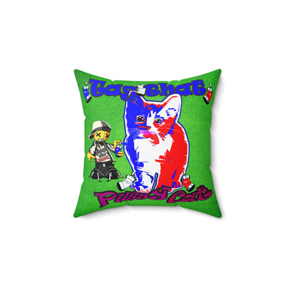 tag that - Spun Polyester Square Pillow - (green turf)