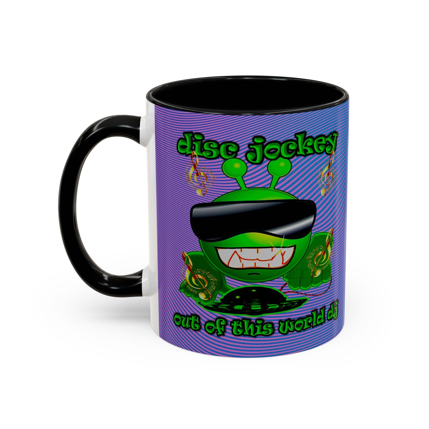 disc jockey - Accent Mug (light blue-purple wave)