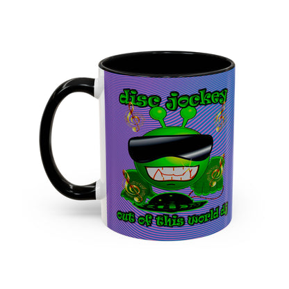 disc jockey - Accent Mug (light blue-purple wave)