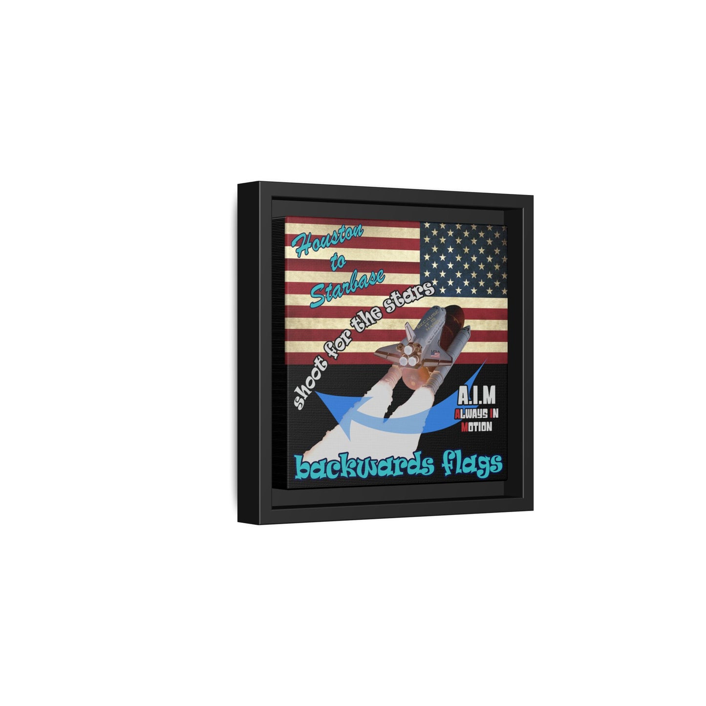 shoot for the stars - framed canvas art (black)