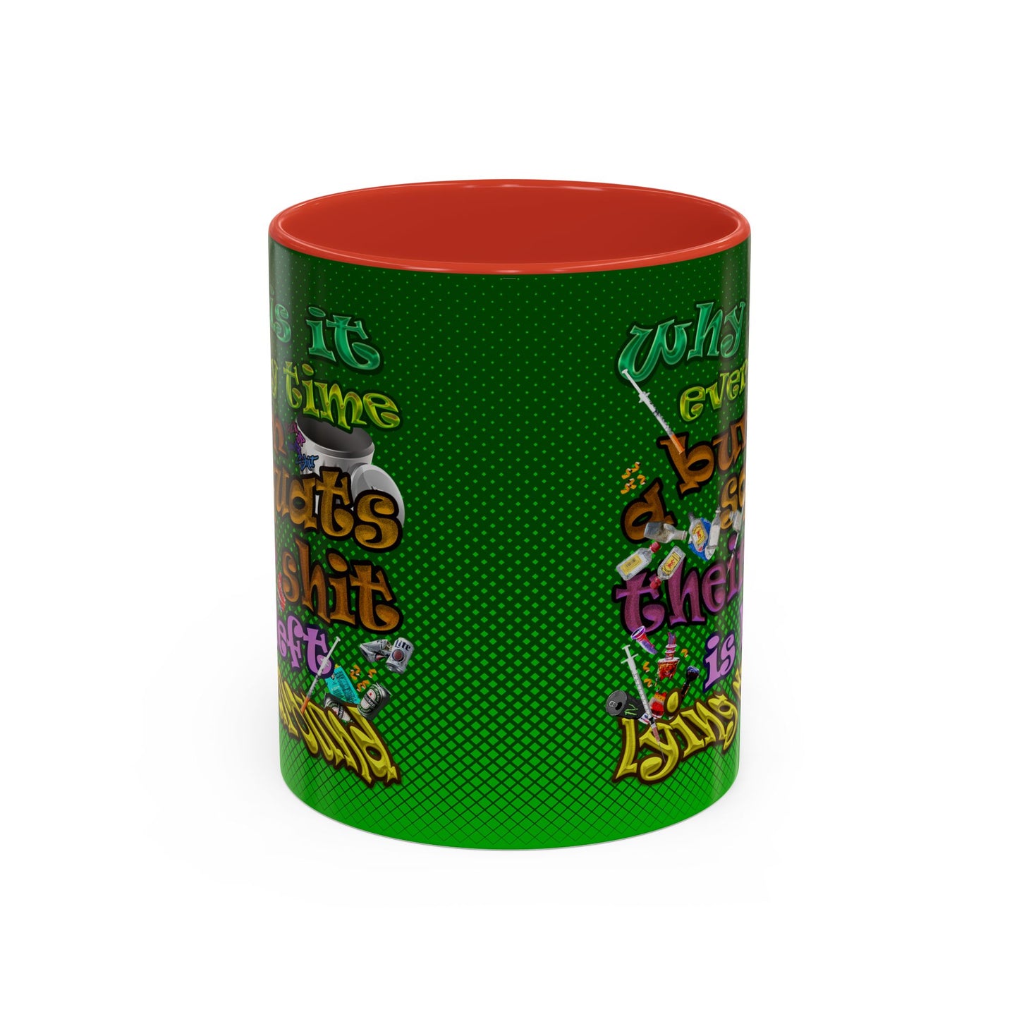 the bum's shit - Accent Mug (logo green)