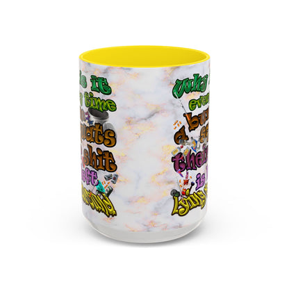 the bum's shit - Accent Mug (white marble)