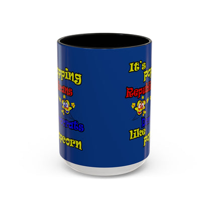 popping like popcorn - Accent Mug (dark blue)