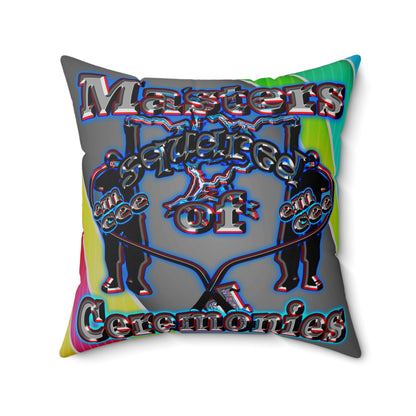 em cee squared - Spun Polyester Square Pillow - (rainbow split)