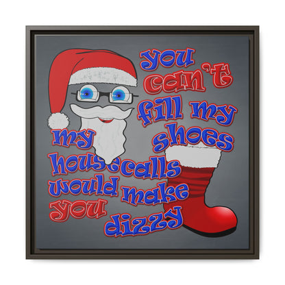 santa's shoes - framed canvas art (grey-light grey)