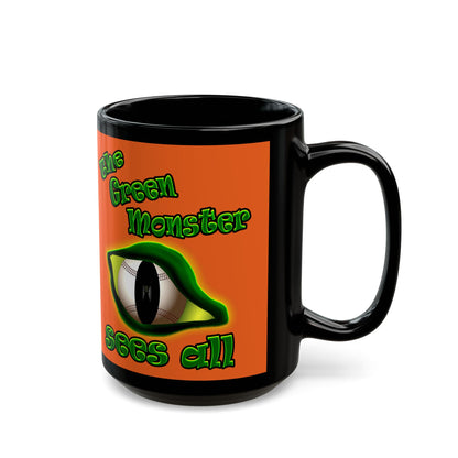 green monster - Black Mug (orange)