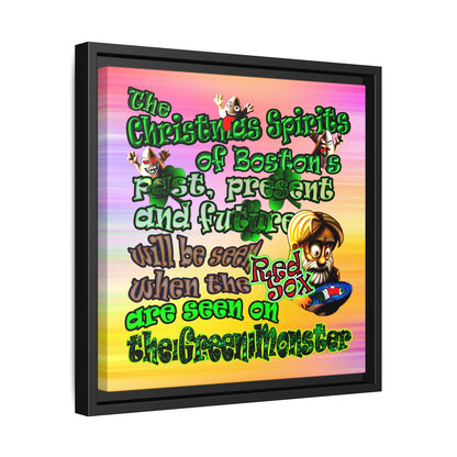 christmas spirits of boston - framed canvas art (color blur)