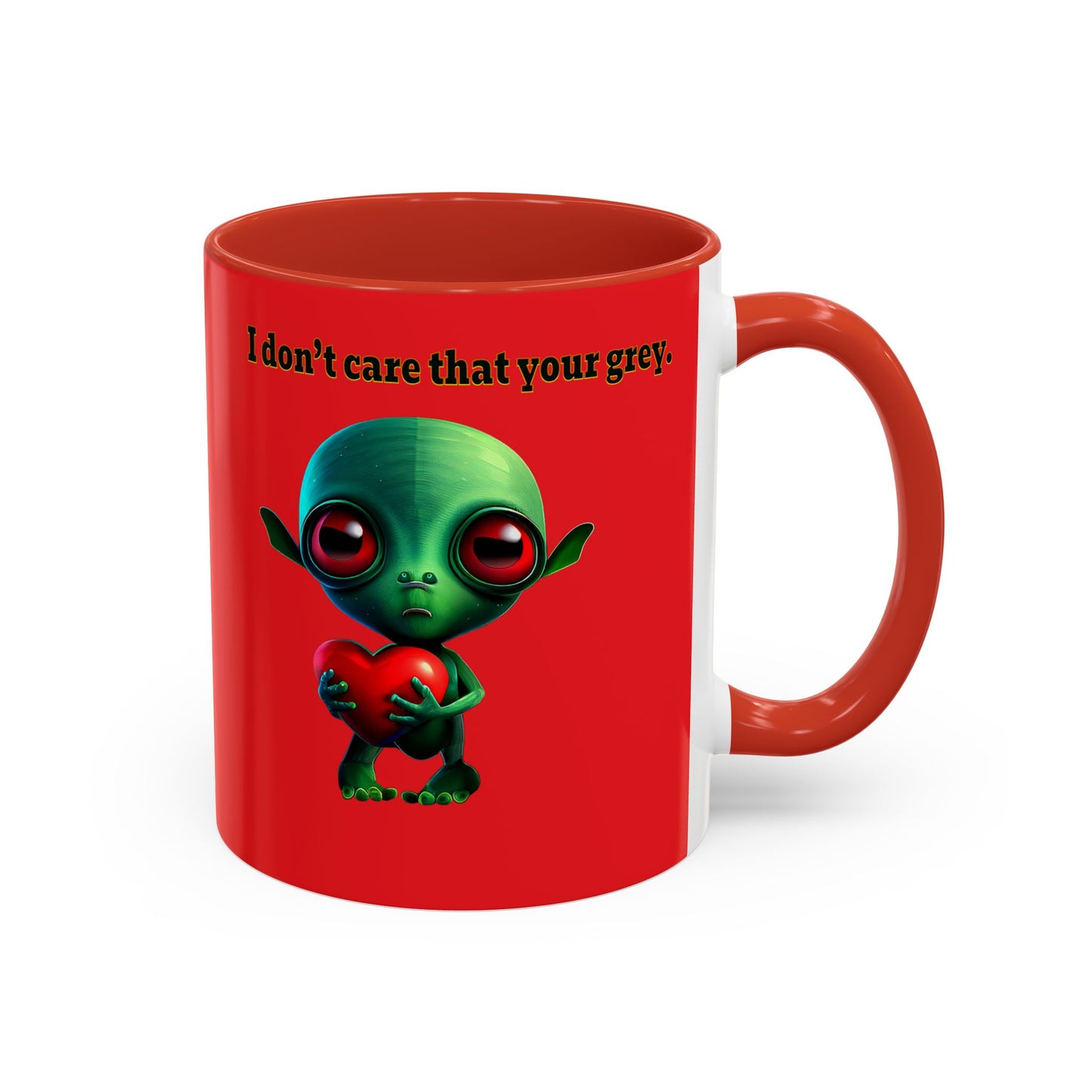 I don't care that your grey - Accent Mug (red)