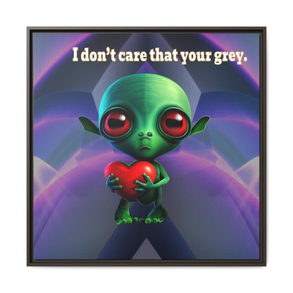 I don't care that your grey - framed canvas art (grey-pink wave)