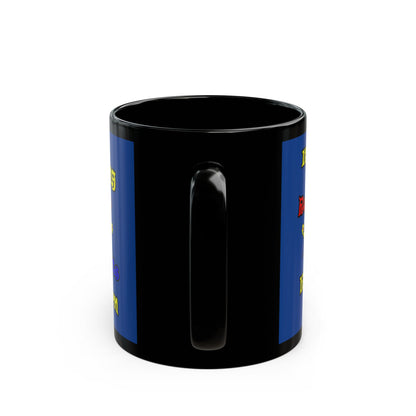 popping like popcorn - Black Mug (dark blue)