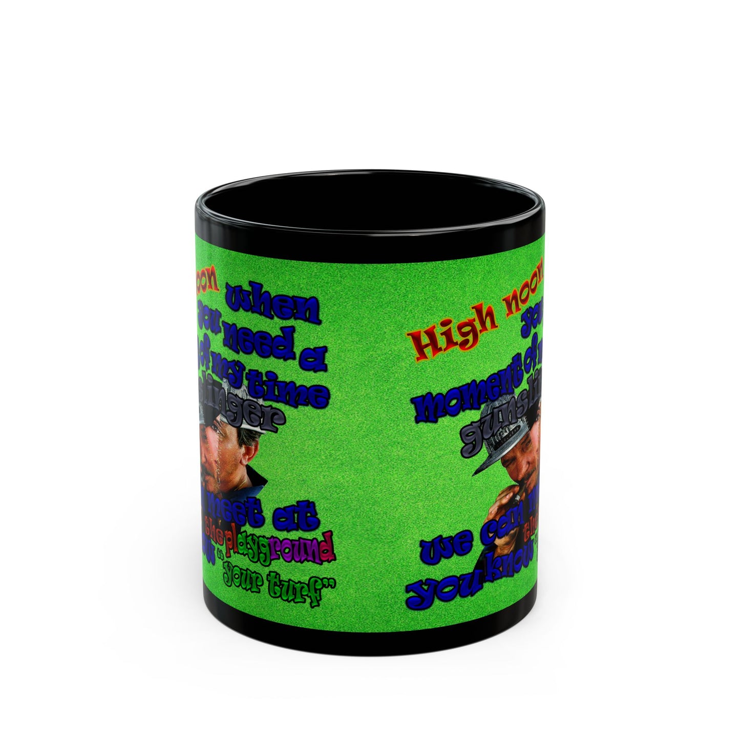 high noon - Black Mug (green turf)