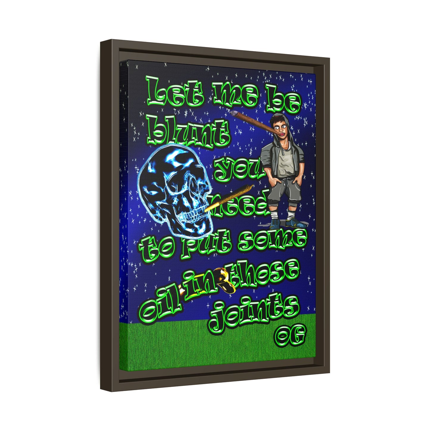 og - framed canvas art ('snoops' background)
