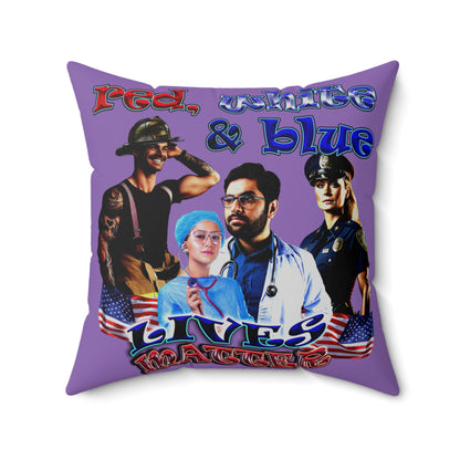 rw&b lives matter - Spun Polyester Square Pillow - (light purple)