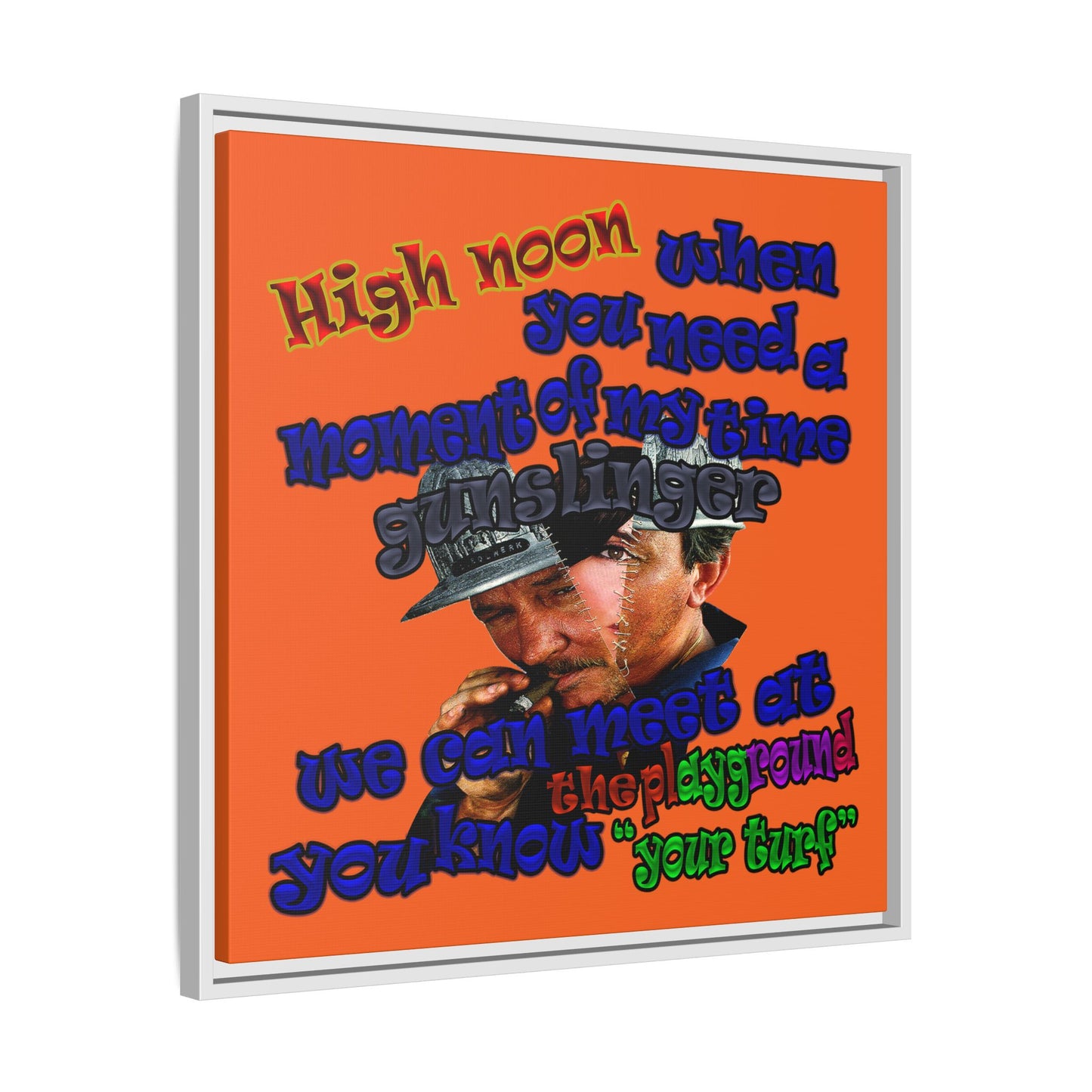 high noon - framed canvas art (orange)
