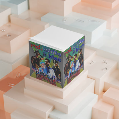 rw&b lives matter - note cube (rainbow split)