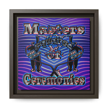 em cee squared - framed canvas art (purple wave)