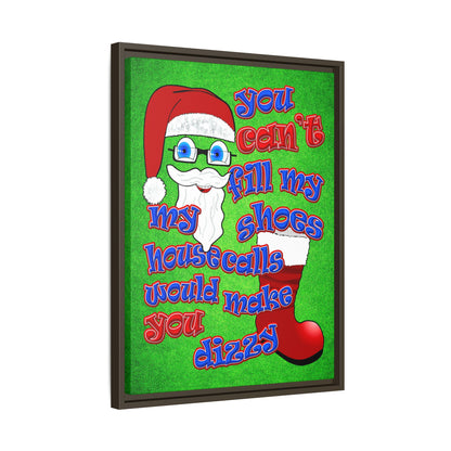 santa's shoes - framed canvas art (green turf)