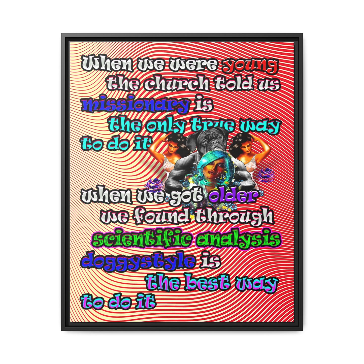 doggystyle - framed canvas art (yellow-orange wave)