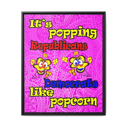 popping like popcorn - framed canvas art (pink swirl)