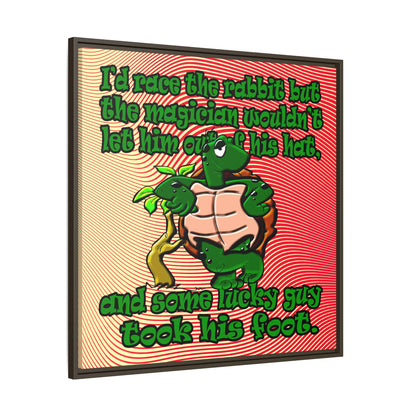 turtle race - framed canvas art (yellow-orange wave)