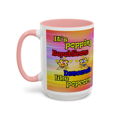 popping like popcorn - Accent Mug (color blur)