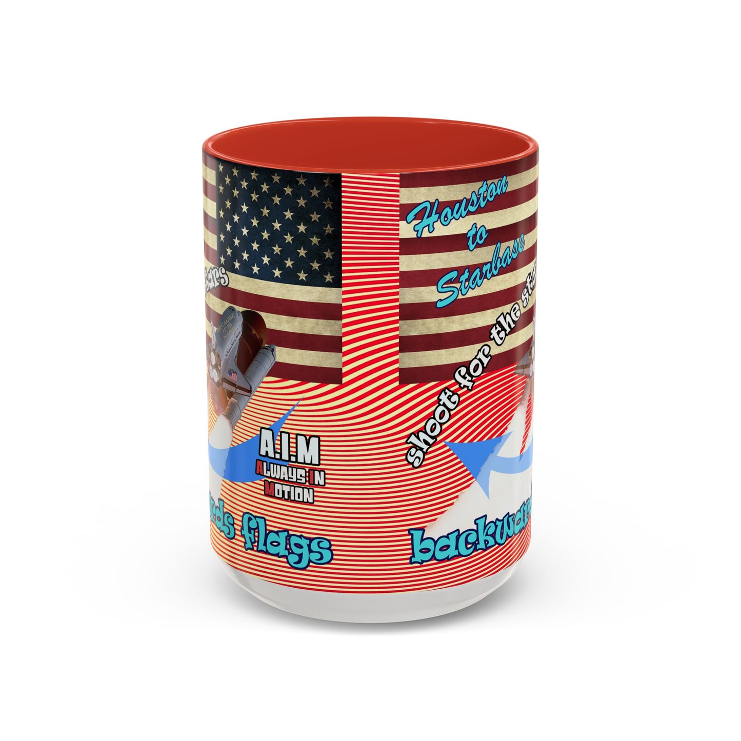shoot for the stars - Accent Mug (yellow-orange wave)