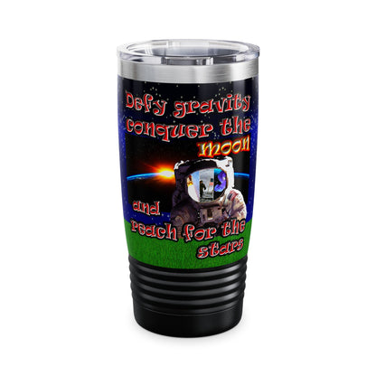defy conquer reach - Ringneck Tumbler, 20oz ('snoops' background)