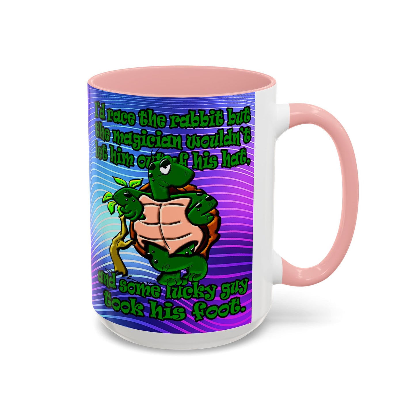 turtle race - Accent Mug (purple wave)