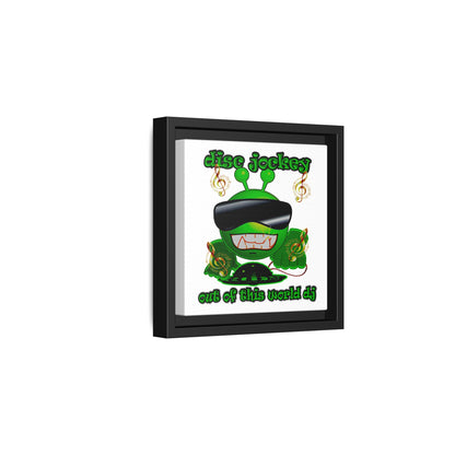disc jockey - framed canvas art (white)