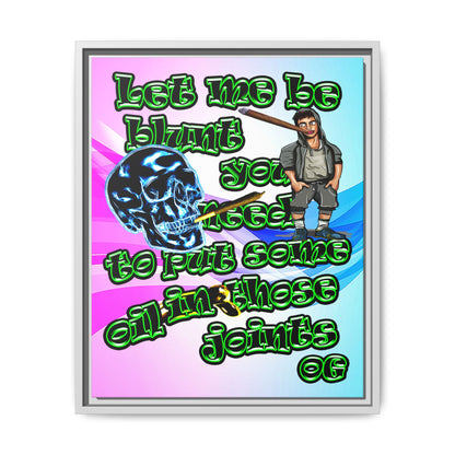 og - framed canvas art (light blue-pink wave)