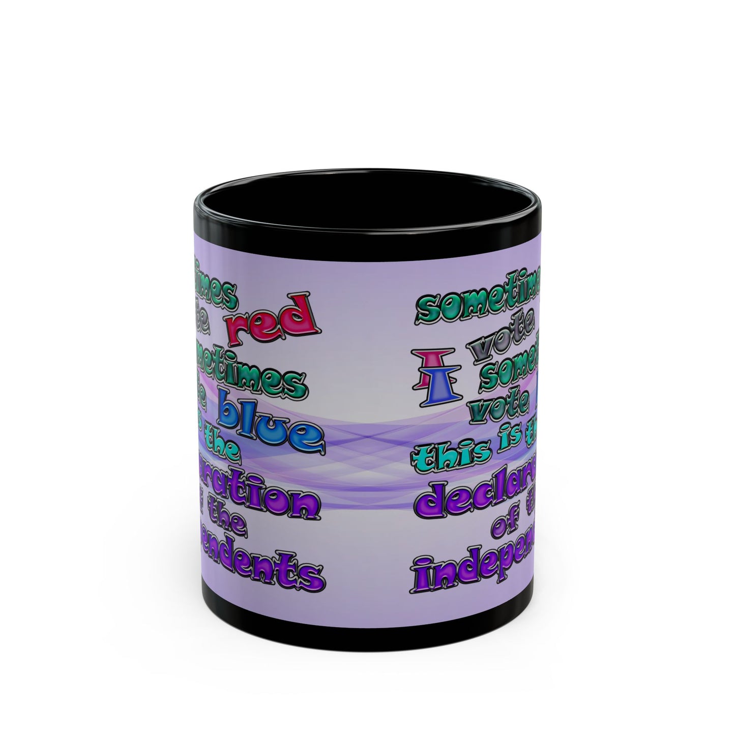 declaration of the independents - Black Mug (light blue-pink wave)