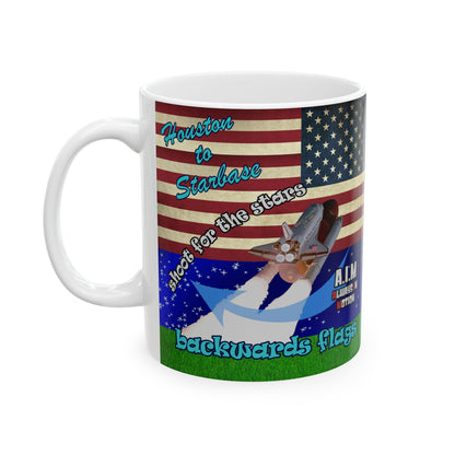 shoot for the stars - White Mug ('snoops' background)
