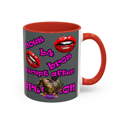 hoes b4 bros - Accent Mug (dark grey)