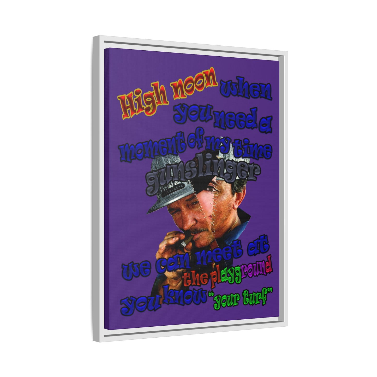 high noon - framed canvas art (purple)