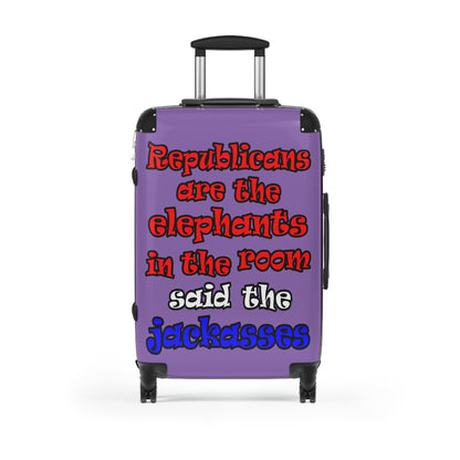 donkeys and elephants - Suitcase (light purple)