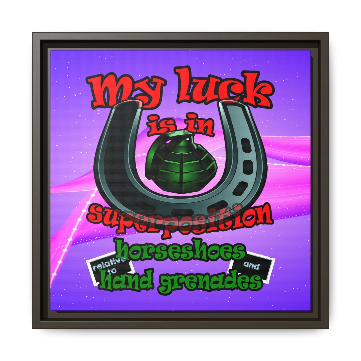 my luck - framed canvas art (purple-pink wave)