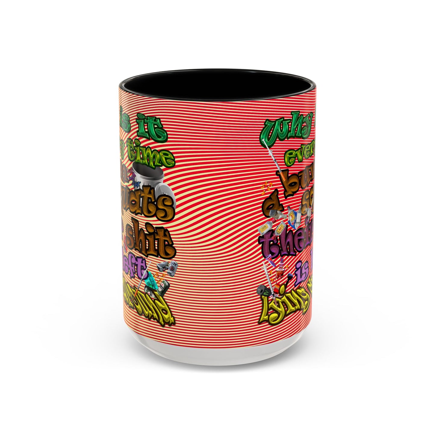 the bum's shit - Accent Mug (yellow-orange wave)