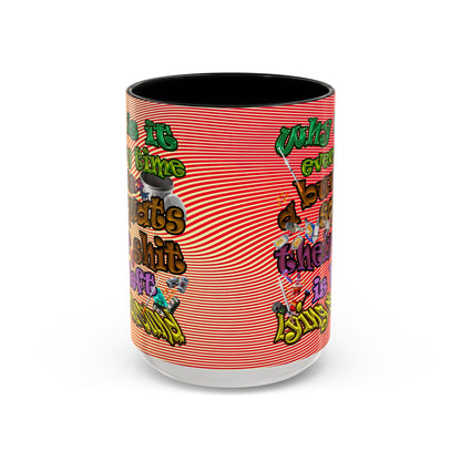 the bum's shit - Accent Mug (yellow-orange wave)