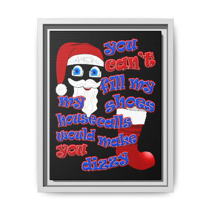 santa's shoes - framed canvas art (black)