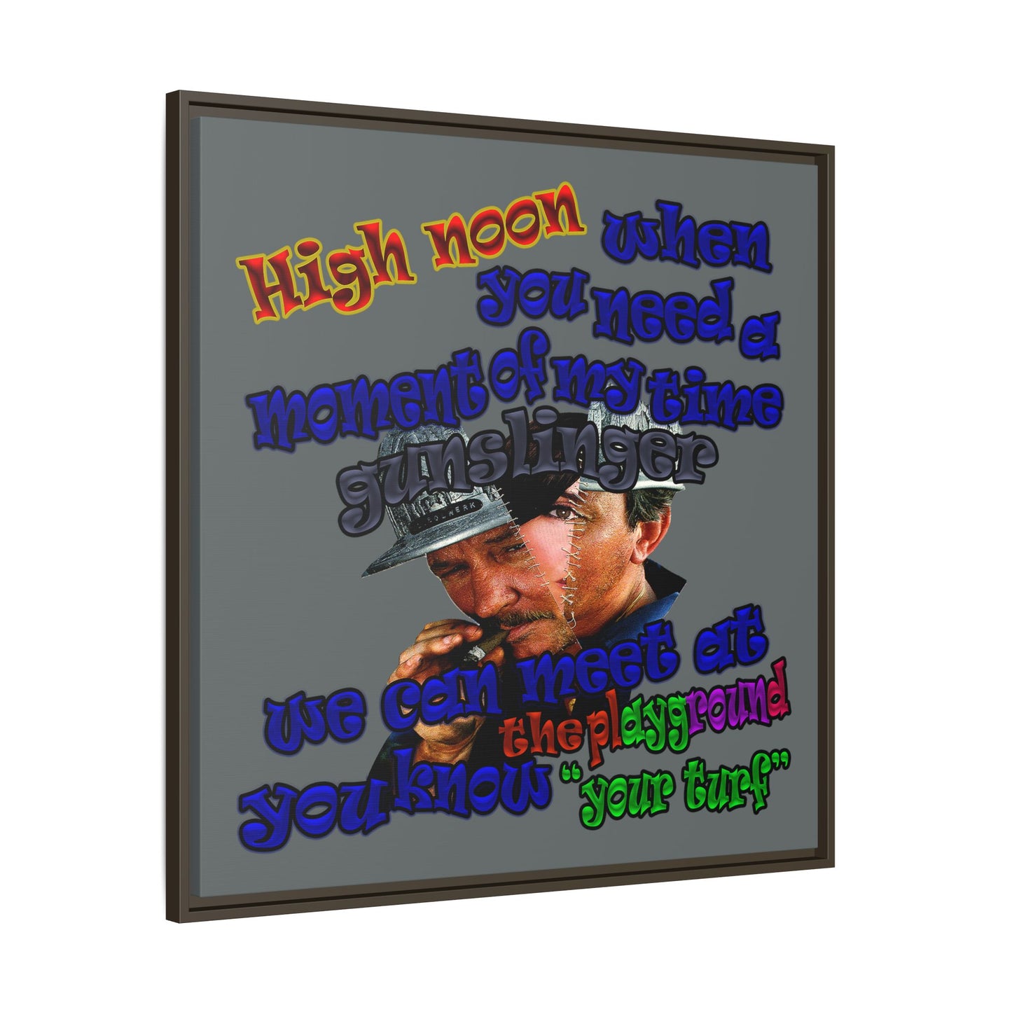 high noon - framed canvas art (dark grey)
