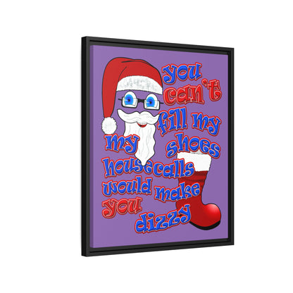 santa's shoes - framed canvas art (light purple)