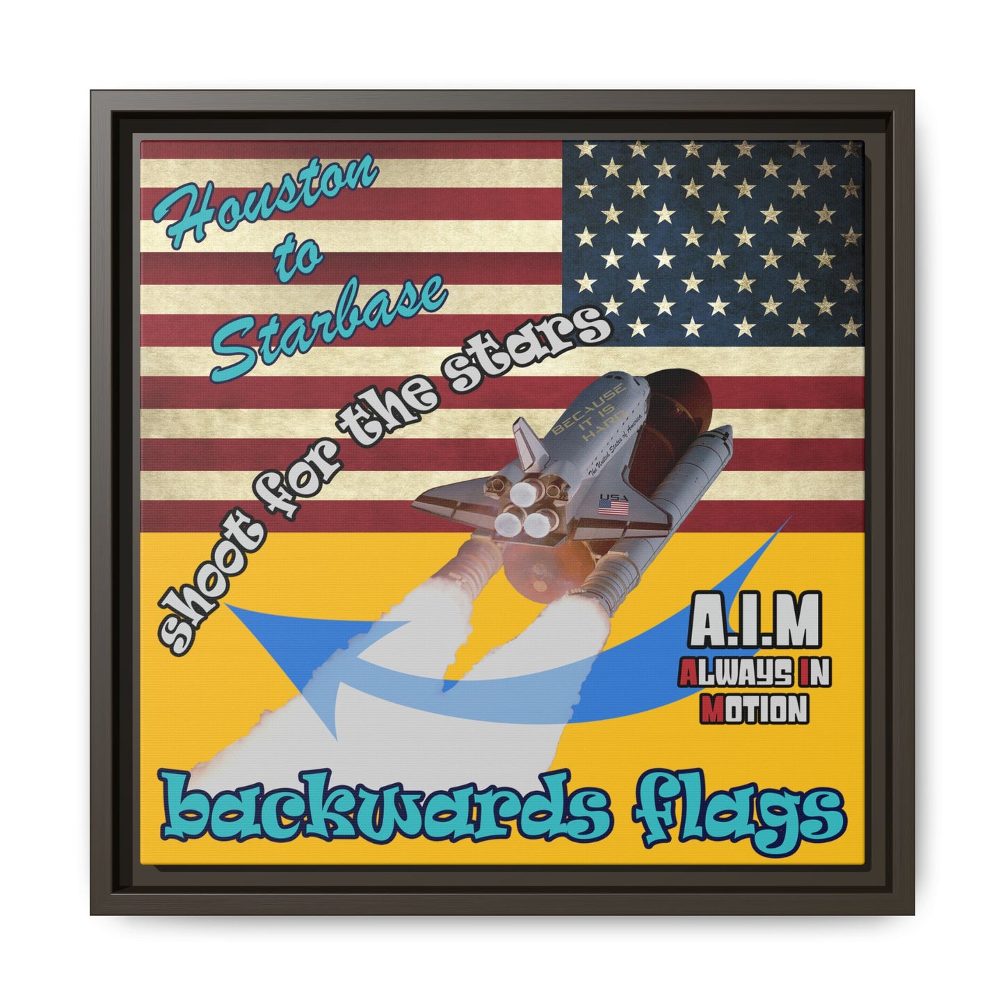 shoot for the stars - framed canvas art (yellow)
